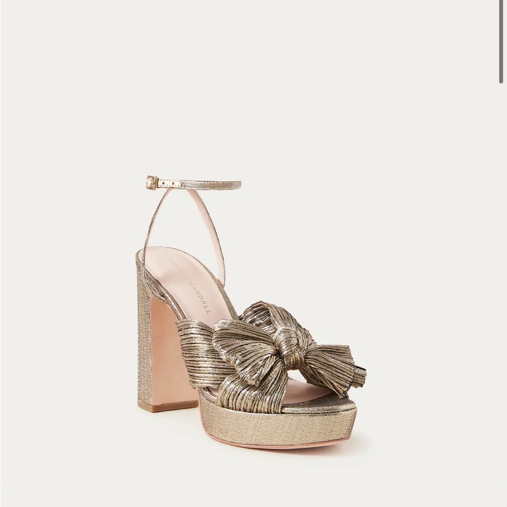 Loeffler Randall Natalia Dark Gold Platform Bow Heel
